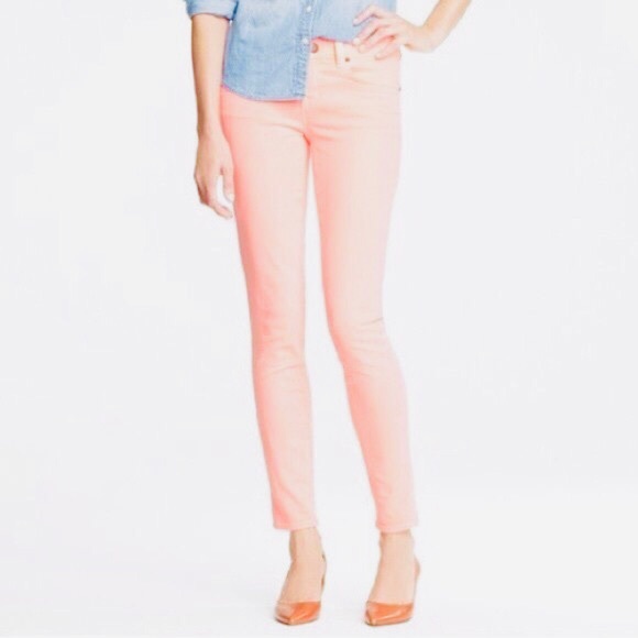 J. Crew Denim - J Crew Toothpick Ankle Jeans light peach Pink 27